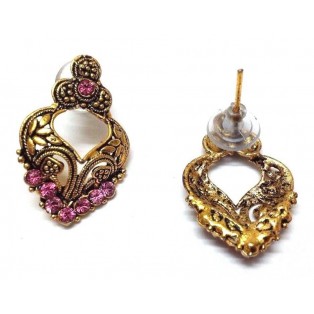 Golden Oxidized Women Earring Bali Jhumka Jhumki Jewelry PushBack Classy Gift 57